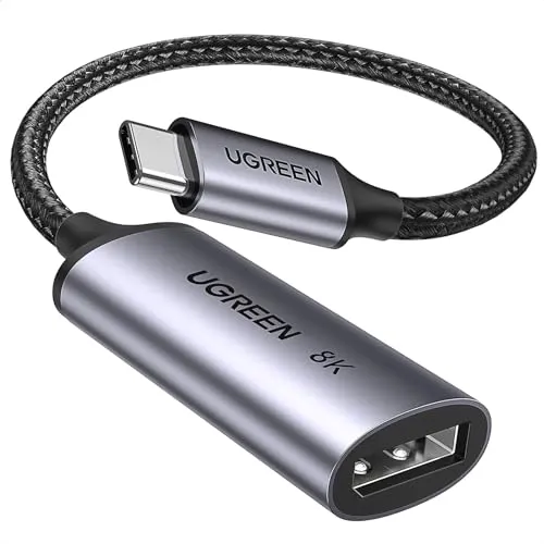 UGREEN USB C auf DP1.4 Adapter 8K@60Hz 4K@240Hz Thunderbolt auf DisplayPort HDR VRR Dolby kompatibel mit MacBook Pro Air Mac mini Dell XPS HP Envy iPad Pro Air 5 Surface Go iPhone 16 Mac mini M4