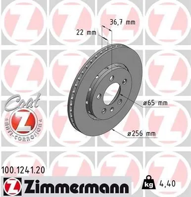 ZIMMERMANN Bremsscheibe für VW, AUDI, SKODA 100.1241.20 - Hochwertige Bremsscheibe für die Hinterachse, außenbelüftet und ECE R90 geprüft, sorgt für optimale Bremsleistung und Sicherheit im Straßenverkehr.