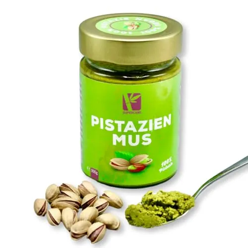 Pistazienmus aus 100% Pistazien – Vegane Creme ohne Zuckerzusatz - Hundefutter mit 100% Premium Pistazien, proteinreich und ideal für bewusste Ernährung, perfekt für Desserts oder als Brotaufstrich.