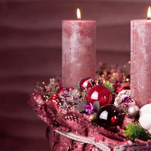 Weihnachtskugeln Glas Bordeaux Ø7,5cm 14 St Christbaumkugeln Set