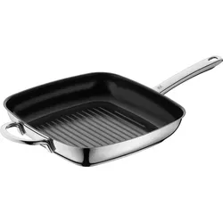 WMF Durado Grillpfanne 28x28 cm - Induktion, Keramikbeschichtung - Hochwertige Grillpfanne aus Cromargan Edelstahl mit keramikbeschichteter Oberfläche für fettfreies Braten. Ideal für Induktion und backofenfest bis 260°C, perfekt für Steak und Gemüse.