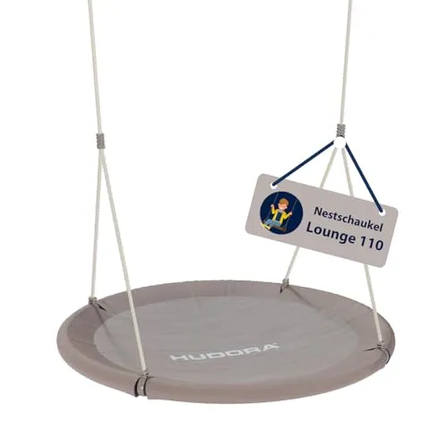 Hudora Nest Swing Lounge 110 - Sand - Schaukeln - Runde Nestschaukel mit 110 cm Durchmesser, bietet komfortables Schwingen und ist ein echter Blickfang für jeden Garten.