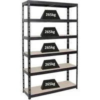 PROREGAL Schwerlastregal Giant Tiger 200x120x40 cm - Lagerregal mit 6 Ebenen und einer Fachlast von 265 kg, perfekt für Keller und Garage. Einfacher Aufbau in 15-20 Minuten und 5 Jahre Garantie.