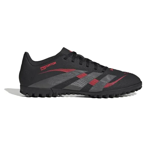 adidas PREDATOR CLUB TF Fußballschuhe Herren - core black-grey four-lucid red, Größe 42 - Vielseitige Fußballschuhe der Predator-Kollektion mit synthetischem Obermaterial und Strikeprint-Elementen für präzise Ballkontrolle und optimale Performance auf dem Platz.
