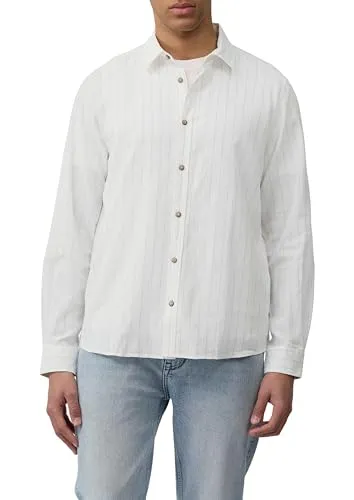 s.Oliver Regular Fit Gestreiftes Hemd XL - Poloshirts für Herren, luftiger Baumwoll-Leinenmix für sommerlichen Komfort, maritimes Design und seitliche Schlitze für optimale Bewegungsfreiheit.