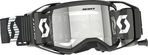 Scott Prospect 2.0 Super WFS - Schwarz/Weiß Klar - Einheitsgröße - Sportbrillen mit Quick Lens Release System für schnellen Scheibenwechsel und optimalen UV-Schutz, ideal für Motocross-Rennen.