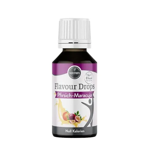borchers Flavour Drops | Pfirsich-Maracuja | 0 Kalorien | Zum Kochen und Backen | 30 ml