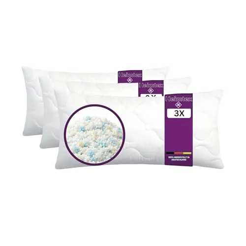 HEIMTEX 3er-Pack Kissen 40 x 80 cm – Weiches, stützendendes Kissen für optimalen Schlafkomfort - Erleben Sie ausgewogenen Komfort mit unserer Kissenfüllung aus hochwertigen Schaumstoffflocken. Ideal für alle Schlafpositionen und vielseitig als Wohnaccessoire einsetzbar. Hochwertige Formstabilität für langanhaltenden Genuss.