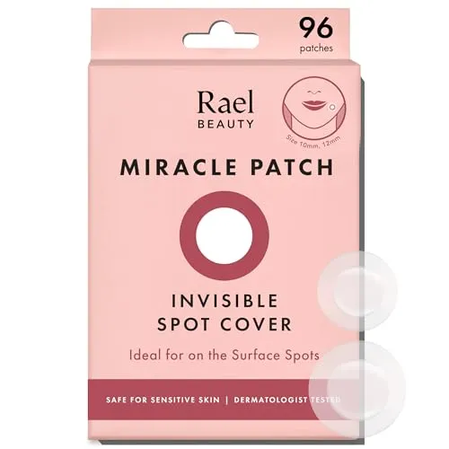 Rael Miracle Anti Pickel Patch Unsichtbar - Korean Skincare, Invisible Pimple Patches für das Gesicht, Hydrokolloid Akne Pflaster, Vegan, Tierversuchsfrei, 2 Größen (96 Stück)