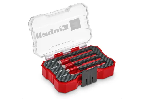 Einhell XS-CASE 4-tlg. Diamant-Fliesenbohrer-Set - Handwerkzeug-Zubehör, ideal für präzisen Trockenschnitt in Fliesen mit 7 mm Durchmesser und langlebiger Diamantbeschichtung.