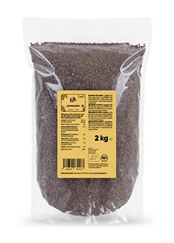 KoRo - Bio Leinsamen 2 kg - Ballaststoffreich - Hoher Proteingehalt - Ideal zum Kochen und Backen