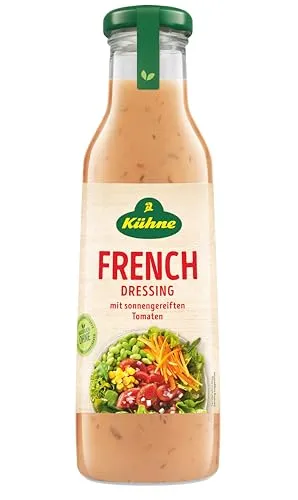 Kühne Dressing French, 500ml - Entdecke das Kühne Dressing French: cremig, würzig und perfekt für Salate und Gerichte. Verleihe deinem Essen eine raffinierte Note mit typischen Kräutern und Tomatenmark. Ideal für Genießer und kreative Küchen!