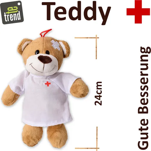 Plüsch Teddybär Maus T Shirt Spruch Gute Besserung Geschenk Teddy Bär 24cm NEU