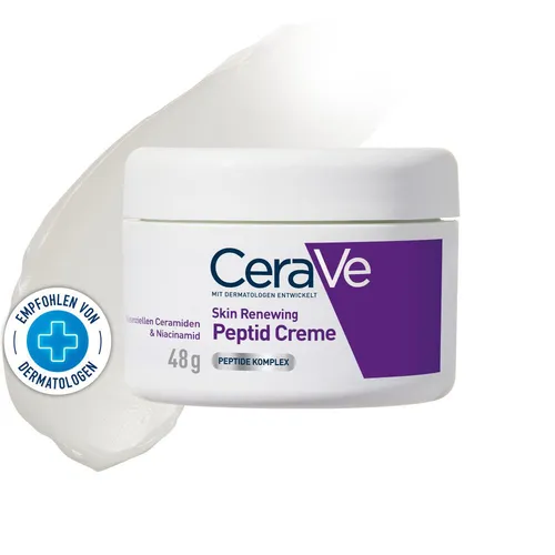 CeraVe Skin Renewing Peptid Creme – Aufpolsternde Anti-Aging-Creme - Die CeraVe Skin Renewing Peptid Creme sorgt für eine sichtbar aufgepolsterte Haut über Nacht. Mit speziellen Inhaltsstoffen bietet sie intensive Feuchtigkeit und unterstützt die natürliche Hautbarriere. Ideal für alle Hauttypen!