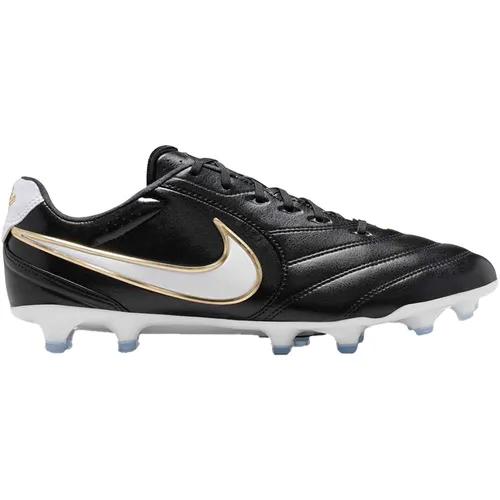 Nike TIEMPO LIGERA PRO FG Fußballschuhe Herren - Größe 45, schwarz-weiß - Leichte Fußballschuhe aus TechLeather für optimales Ballgefühl; mit stabilisierender Fersenkappe und konischen Stollen für hervorragende Traktion auf Naturrasen.