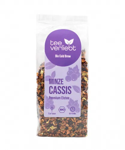 teeverliebt – Cassis Minze Bio Cold Brew | 100g | Premium Bio Eistee