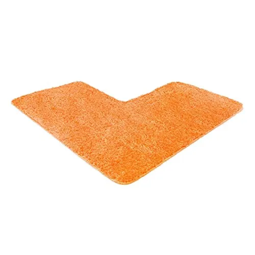 WohnDirect Eck-Badezimmerteppich L-Form 100x100 Orange – Rutschfeste Badematte für Eckdusche - Erleben Sie Komfort mit unserem ultra weichen Eck-Badezimmerteppich. Rutschfeste Rückseite für Sicherheit und maschinenwaschbar für einfache Pflege. Ideal für Fußbodenheizung und in 6 Größen erhältlich!