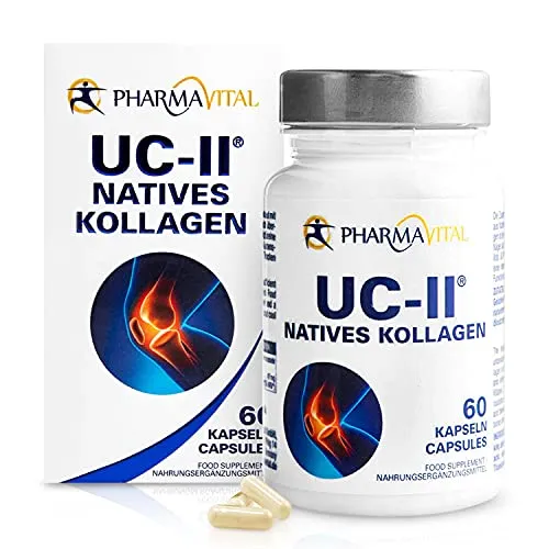 PharmaVital UC-II Natives Kollagen 60 Kapseln - Kollagenprodukte mit exklusivem UC-II und Vitamin C zur Unterstützung der Gelenkflexibilität und Knochengesundheit. Ideal für aktive Menschen!