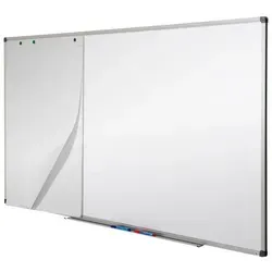 Office Marshal Magnettafel Whiteboard Profi 80x110 cm - Präsentation: Hochwertige, magnethaftende Whiteboard Magnettafel in 9 Größen, ideal für Büro und Schule, inklusive Befestigungsmaterial und Stifteablage.