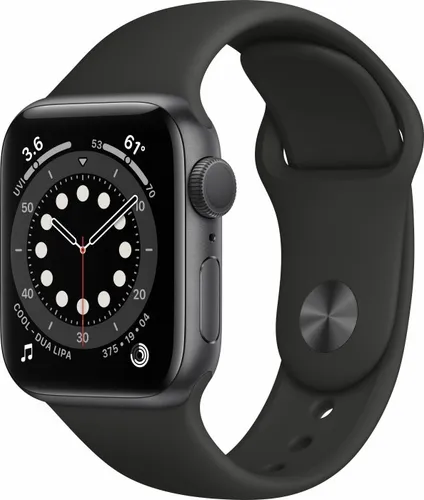 Apple Watch Series 6 40mm - Space Grau Aluminium mit Schwarz Sportarmband - Smartwatch mit Höhenmesser, EKG Monitor und Blutsauerstoff Sensor für ein gesundes Leben. Ideal für Fitness- und Technikliebhaber.
