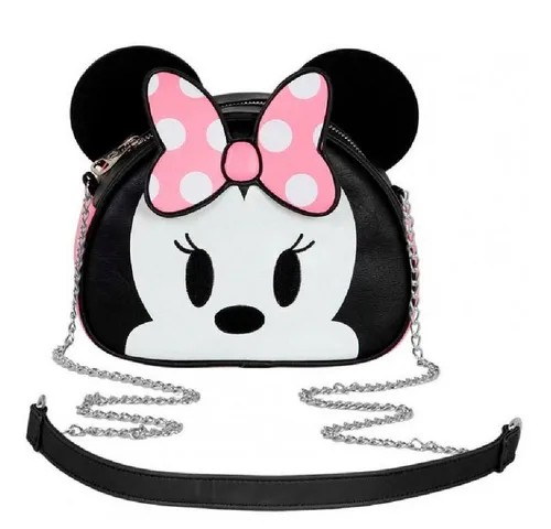 Minnie Maus M-Heady Schultertasche, Rosa - Stylische Umhängetasche für Mädchen mit praktischem Reißverschlussfach und 140 cm langem Schultergurt – perfekt für kleine Fashionistas!