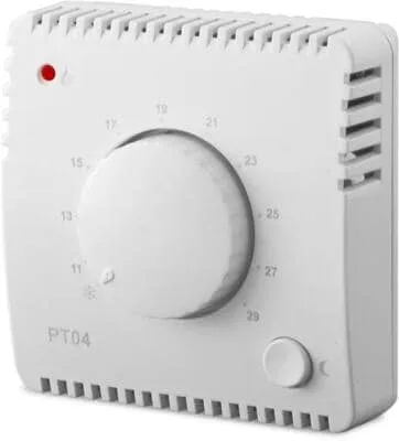 Elektrobock PT04 Raumthermostat - Sonstige Thermostate, einfacher elektronischer Raumthermostat mit manueller Heizungsregelung und automatischer Nachtabsenkung für optimalen Komfort.