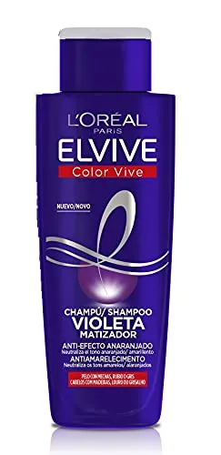 L'Oreal Paris Violet Shampoo Matizer mit Orangeneffekt, für gefärbtes, blondes, gebleichtes oder friesisches Haar, Elvive Color Vive, Sparpackung mit 1 Einheiten x 200 ml