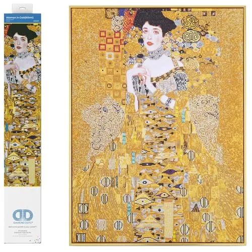 Diamond Dotz DD15-017 Woman in gold (Klimt), ca. 67 x 91 cm groß, Diamond Painting, Malen mit Diamanten, funkelndes Bild zum Selbstgestalten, für Kinder und Erwachsene, Bunt