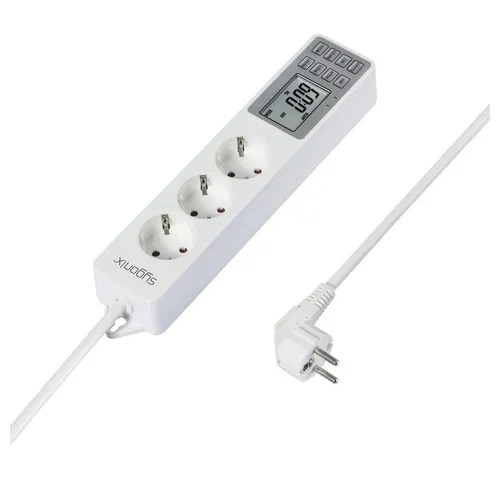 Sygonix SY-4675078 Steckdosenleiste mit Schaltuhr 3fach - Steckdosen & Zubehör – Praktische 3-fach Steckdosenleiste mit programmierbarem Timer und erhöhtem Berührungsschutz für mehr Sicherheit im Innenbereich.