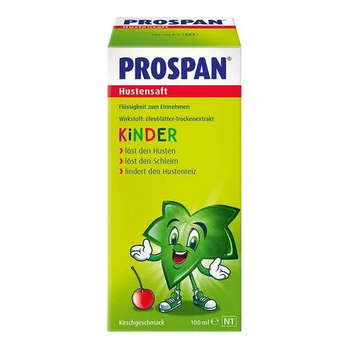 PROSPAN Hustensaft für Kinder 100 ml - Hustensaft für Kinder, verflüssigt festsitzenden Schleim und fördert freies Durchatmen – ideal für eine schnelle Linderung bei Husten. Schmeckt nach Kirsche und enthält keinen Zucker oder Alkohol.
