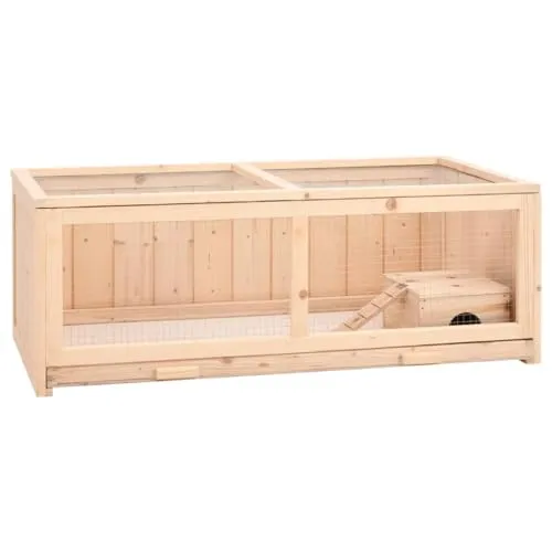 vidaXL Hamsterkäfig mit Ausziehbarer Wanne - Kleintiergehege aus robustem Tannen-Massivholz, ideal für Hamster, Wüstenrennmäuse und mehr. Mit guter Belüftung und einfacher Reinigung durch die ausziehbare Wanne.