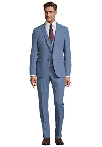 Steffen Klein Herren Business Anzug 3-teilig mit Weste - Eleganter 3-teiliges Slim Fit Anzug für Herren, aus hochwertigem Stoff mit edler Oberfläche und guter Formbeständigkeit. Ideal für jede Gelegenheit, ob mit oder ohne Weste.