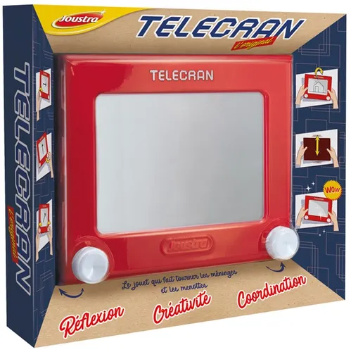 Joustra Zeichentafel TELECRAN ORIGINAL rot - Schreibutensilien - Das Kult-Spielzeug aus Frankreich für kreative Kinder ab 5 Jahren. Zeichnen, Löschen und Spaß haben - ganz einfach durch Drehen der Knöpfe und Schütteln!