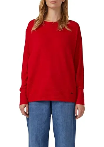 s.Oliver Pullover mit Fledermausärmeln in Rippstruktur - Bequemer Pullover aus weichem Strick mit elastischer Rippstruktur. Die lockere Passform und die langen Fledermausärmel sorgen für einen lässigen Look und hohen Tragekomfort.