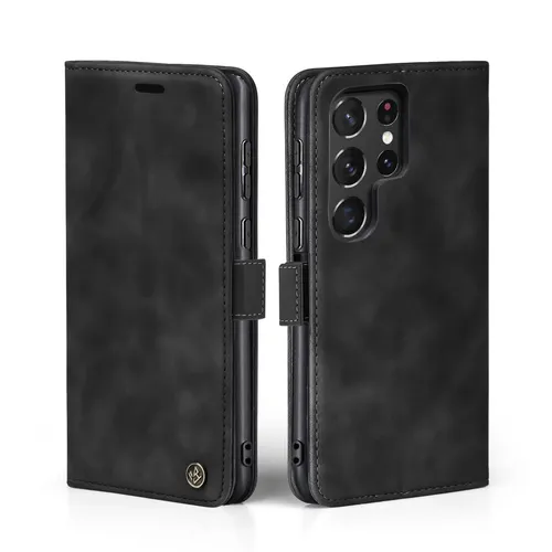 Handy Hülle für Samsung Galaxy S24 Ultra Magnet Cover Klapphülle Flip Schwarz