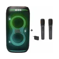 JBL PartyBox Stage 320 - Tragbarer 240W Partylautsprecher mit Bluetooth, Karaoke-Funktion und 18 Stunden Wiedergabezeit, spritzwassergeschützt und mit beeindruckender Lichtshow