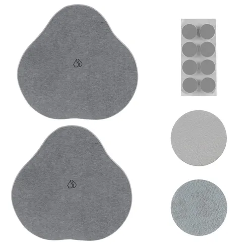 2er Set Kieselgur Stein Badematte klein - Diatomaceous Tray Wasser absorbierend