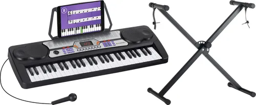 McGrey Home-Keyboard BK-5410 - Einsteiger-Keyboard mit 54 Tasten - Ideales Keyboard für Einsteiger mit 100 Sounds, Rhythmen und umfangreicher Lernfunktion. Inkl. Ständer, Mikrofon und Notenhalter für ein komplettes Musikerlebnis!