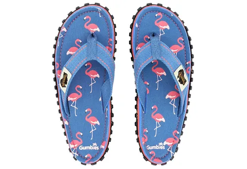 Gumbies Originals Blau - Nachhaltige Flip Flops aus recycelten Materialien - Sandalen mit robuster Sohle aus wiederverwerteten Autoreifen und weichem Fußbett aus Canvas-Baumwolle für höchsten Tragekomfort und Atmungsaktivität.
