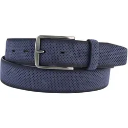 Stylischer Ledergürtel mit Punktprägung, Gr. 115, marine - Hochwertiger Gürtel von BERND GÖTZ mit einzigartiger Punktprägung, ideal für einen eleganten Look.