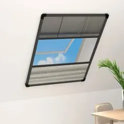 vidaXL Insektenschutz-Plissee für Fenster Alu - Anthrazit, 60 x 80 cm - Fliegengitter mit integrierter Jalousie, schützt vor Insekten und lässt frische Luft herein. Ideal für Dachfenster, einfach zu installieren und aus hochwertigem Aluminium.