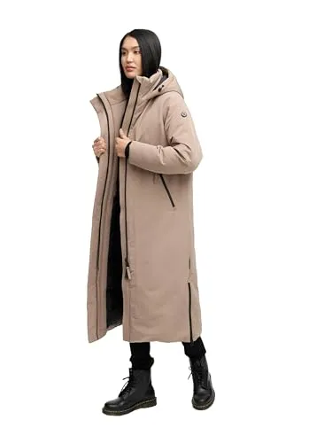 Navahoo Damen Mantel mit magnetischer Abdeckleiste und Rucksackträgern – Warme Winterjacke für eisige Tage - Stylischer Oversize-Wintermantel mit extra starker Wattierung für hervorragende Wärme. Ideal für kalte Wintertage, schützt vor Wind und Nässe und bietet viel Stauraum.
