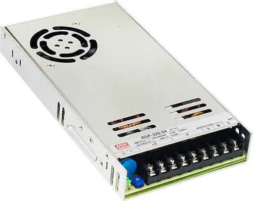 MW RSP-320-48 Schaltnetzteil 320 W - Schaltnetzteil 320 W, 48 V, 6,7 A mit geschlossener Bauform und hohem Schutz gegen Kurzschluss und Überspannung. Ideal für industrielle Anwendungen.