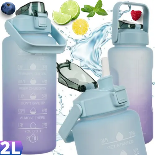 Motivationswasserflasche 2L mit Zeitmarkierung und Strohhalm - Praktische 2-Liter Sportflasche mit Zeitmarkierung für Schule, Job und Fitness. Ideal, um Ihre Flüssigkeitszufuhr zu optimieren und motiviert zu bleiben!