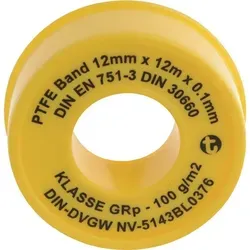 PTFE Dichtband GRp L12m B12mm D0,1mm 100g/m2 Rl.GEKA - Sonstige Elektroinstallationsartikel für sichere Gewindeabdichtung, DVGW-zugelassen und ideal für professionelle Anwendungen.