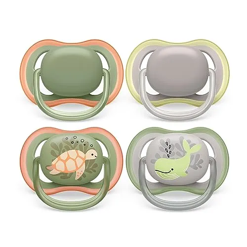 Philips AVENT ultra air Schnuller - 4er Pack, BPA-frei, atmungsaktiv für Babys 6-18 Monate - BPA-freier Schnuller mit großen Luftlöchern für ein trockenes und angenehmes Gefühl. Inklusive Transport- und Sterilisationsbox. Ideal für die natürliche Entwicklung des Babys.