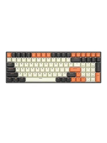 Royal Kludge RK100 RGB Mechanische Tastatur mit Braunen Switches - Tastaturen für Arbeit und Spiel, anpassbare Switches und kabellose Nutzung dank integriertem Akku für langen Komfort.