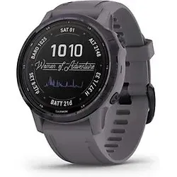 Garmin Fenix 6S 42 mm grau am Silikonarmband grau [Pro Solar Edition]