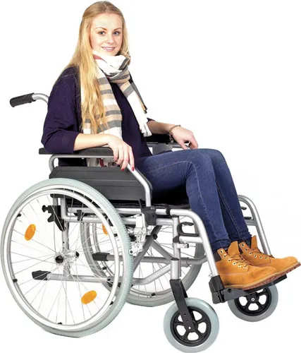 Servomobil Rollstuhl Alu light, höhenverstellbar und faltbar - Behinderten-Bedarf: Leichter Aluminiumrollstuhl mit höhenverstellbarem Sitz (47-51 cm) und schwenkbaren Beinstützen, ideal für Mobilität und Komfort.