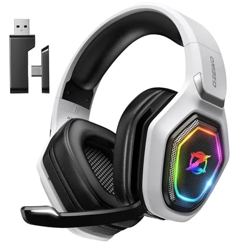 Ozeino OW810 Gaming Headset - Kabellos mit 20H Akkulaufzeit - Gaming-Headset mit 2.4GHz & Bluetooth, Geräuschunterdrückung und 3D-Surround-Sound für intensives Spielerlebnis auf PS4, PS5, PC und mehr.